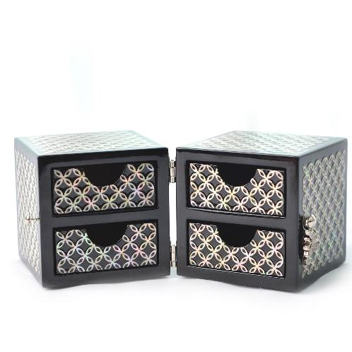[Living Total Art] mother of pearl jewelry box - open drawer S /Butterfly lock